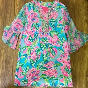 Lilly Pulitzer Elenor silk dress Totally Blossom Small
